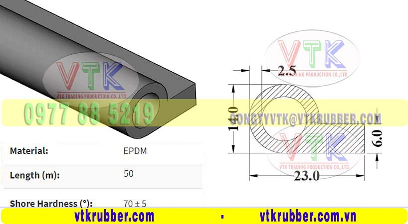 Nhà máy sản xuất gioăng cao su xốp EPDM chữ P ở Kiên Giang