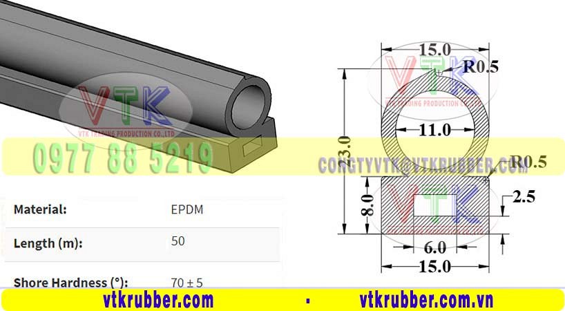 Gioăng ống cao su xốp EPDM cửa ôtô ở tỉnh Bạc Liêu